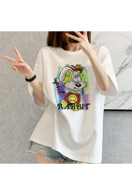 Graffiti Rabbit 1 Unisex Mens/Womens Short Sleeve T-shirts Fashion Printed Tops Cosplay Costume