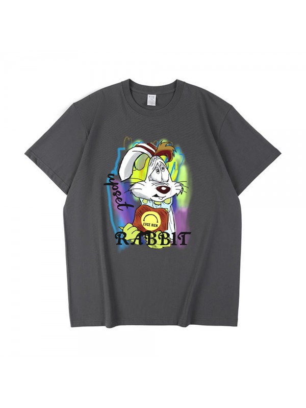 Graffiti Rabbit 4 Unisex Mens/Womens Short Sleeve T-shirts Fashion Printed Tops Cosplay Costume