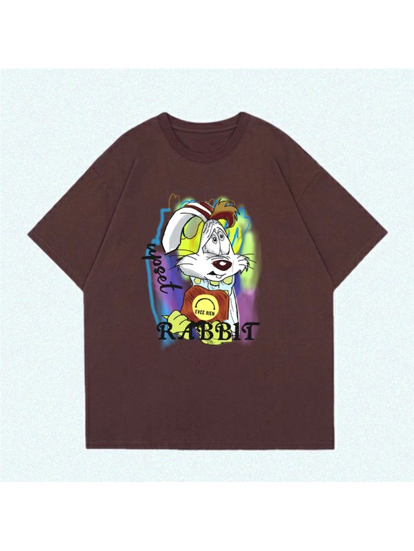 Graffiti Rabbit 5 Unisex Mens/Womens Short Sleeve T-shirts Fashion Printed Tops Cosplay Costume