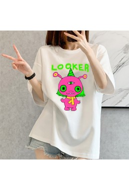 Pink Monster Looker 2 Unisex Mens/Womens Short Sleeve T-shirts Fashion Printed Tops Cosplay Costume