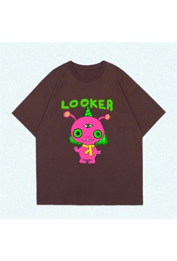 Pink Monster Looker 5 Unisex Mens/Womens Short Sleeve T-shirts Fashion Printed Tops Cosplay Costume