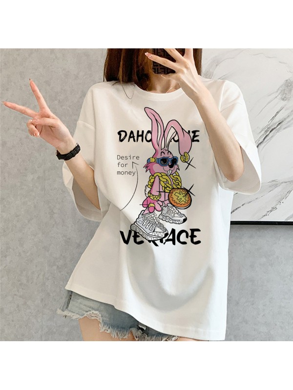 Money Rabbit 2 Unisex Mens/Womens Short Sleeve T-shirts Fashion Printed Tops Cosplay Costume