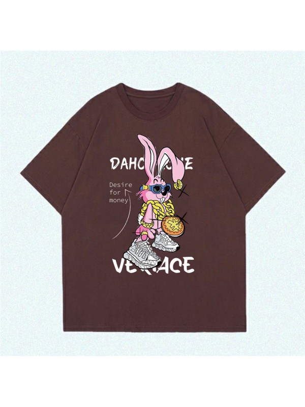 Money Rabbit 6 Unisex Mens/Womens Short Sleeve T-shirts Fashion Printed Tops Cosplay Costume