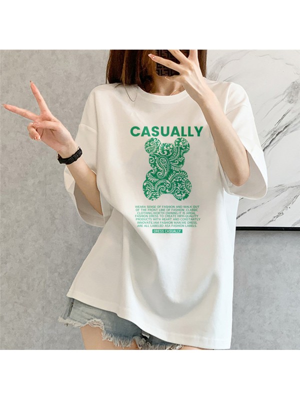 CASUALLY Bear 2 Unisex Mens/Womens Short Sleeve T-shirts Fashion Printed Tops Cosplay Costume