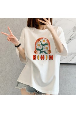 BIHIM Rainbow Butterfly and Flower 2 Unisex Mens/Womens Short Sleeve T-shirts Fashion Printed Tops Cosplay Costume