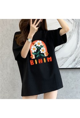 BIHIM Rainbow Butterfly and Flower 4 Unisex Mens/Womens Short Sleeve T-shirts Fashion Printed Tops Cosplay Costume