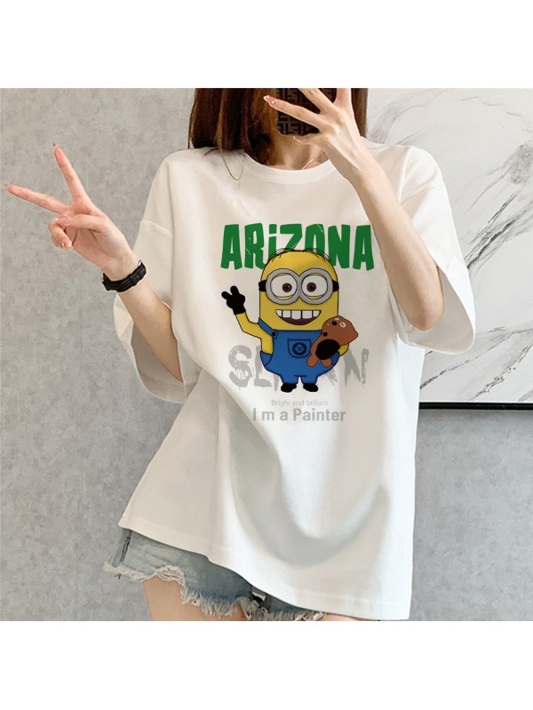 Minions ARIZONA 1 Unisex Mens/Womens Short Sleeve T-shirts Fashion Printed Tops Cosplay Costume