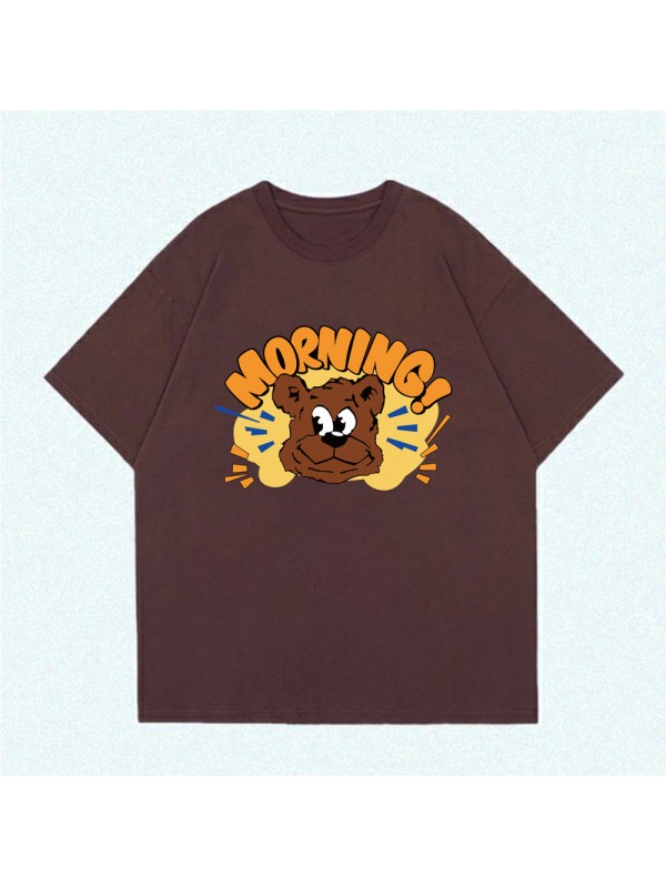 Big Dog MORNING 5 Unisex Mens/Womens Short Sleeve T-shirts Fashion Printed Tops Cosplay Costume