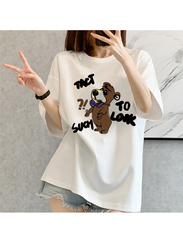 Cute Bear 1 Unisex Mens/Womens Short Sleeve T-shirts Fashion Printed Tops Cosplay Costume