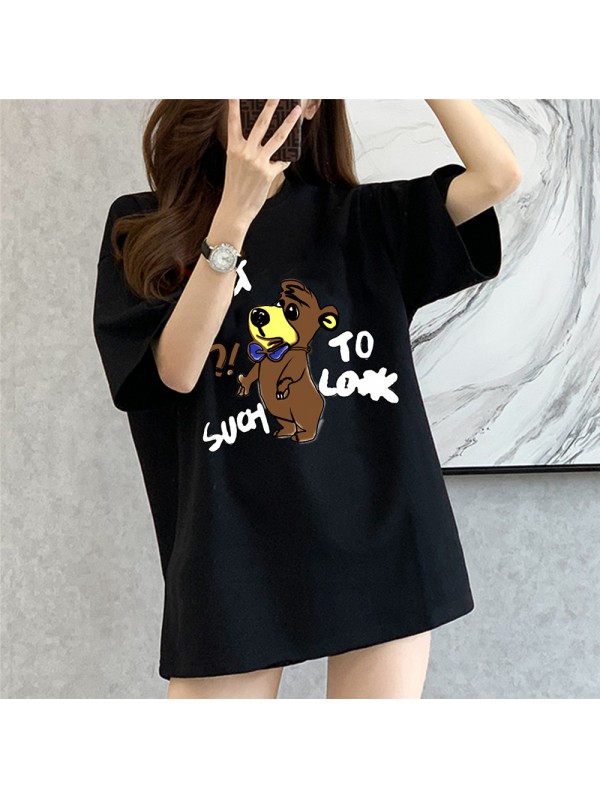 Cute Bear 3 Unisex Mens/Womens Short Sleeve T-shirts Fashion Printed Tops Cosplay Costume
