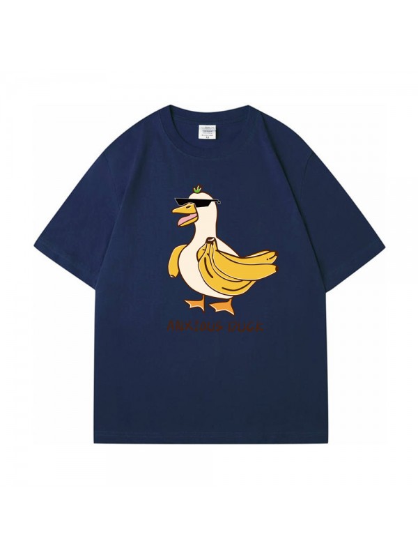 ANXIOUS Duck 2 Unisex Mens/Womens Short Sleeve T-shirts Fashion Printed Tops Cosplay Costume