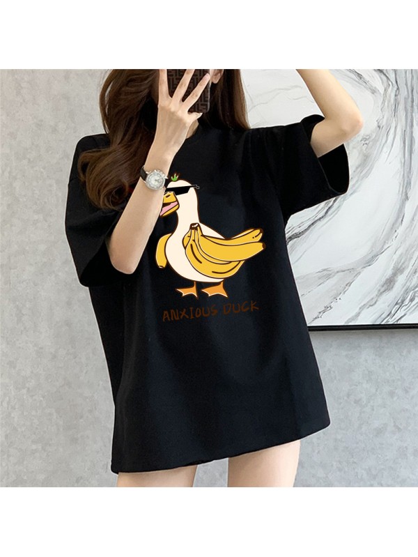 ANXIOUS Duck 3 Unisex Mens/Womens Short Sleeve T-shirts Fashion Printed Tops Cosplay Costume