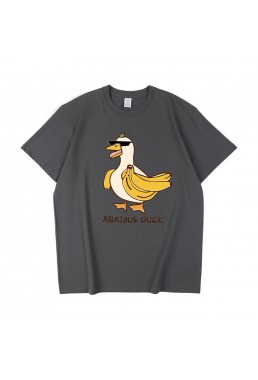 ANXIOUS Duck 4 Unisex Mens/Womens Short Sleeve T-shirts Fashion Printed Tops Cosplay Costume
