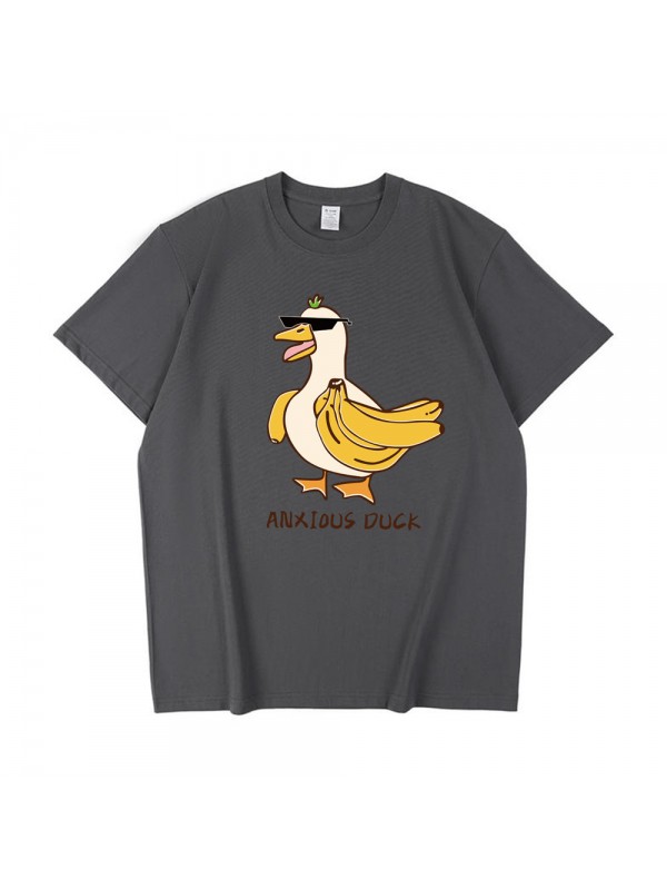 ANXIOUS Duck 4 Unisex Mens/Womens Short Sleeve T-shirts Fashion Printed Tops Cosplay Costume