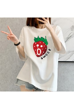 Sweet Strawberry 1 Unisex Mens/Womens Short Sleeve T-shirts Fashion Printed Tops Cosplay Costume