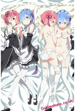 Rem and Ram - Re Zero Anime Body Pillow Case japanese love pillows for sale