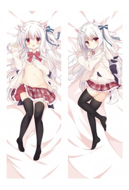 White Hair Girl Anime Dakimakura Japanese Hugging Body Pillow Cover