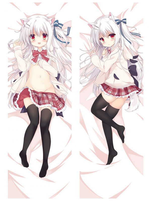 White Hair Girl Anime Dakimakura Japanese Hugging Body Pillow Cover