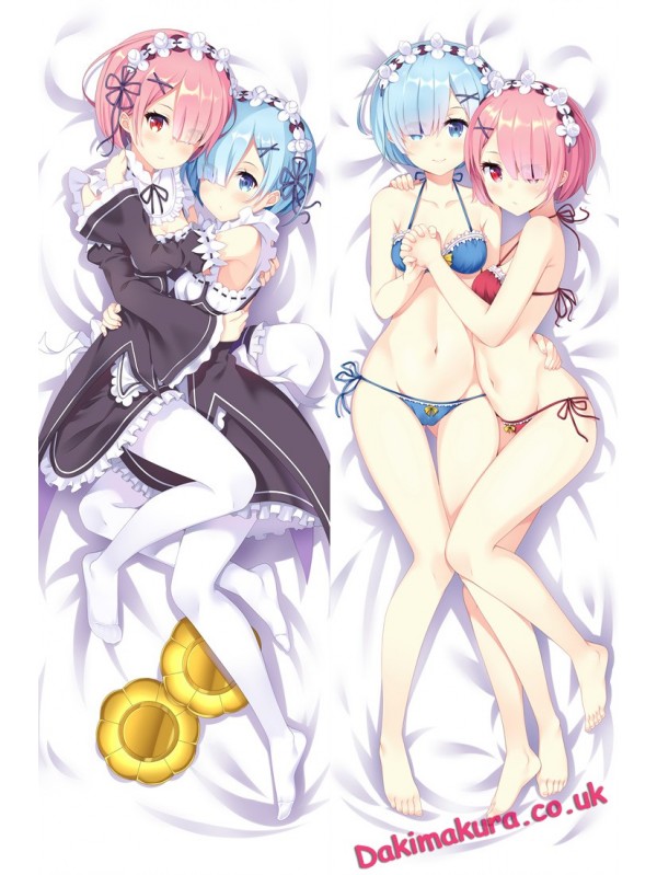 Rem and Ram - Re Zero Anime Dakimakura Japanese Hugging Body Pillow Cover